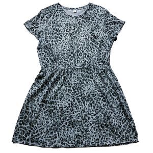 Old Navy Womens Dress size 2X Gray Multi Animal Print Pullover Soft 100% Cotton